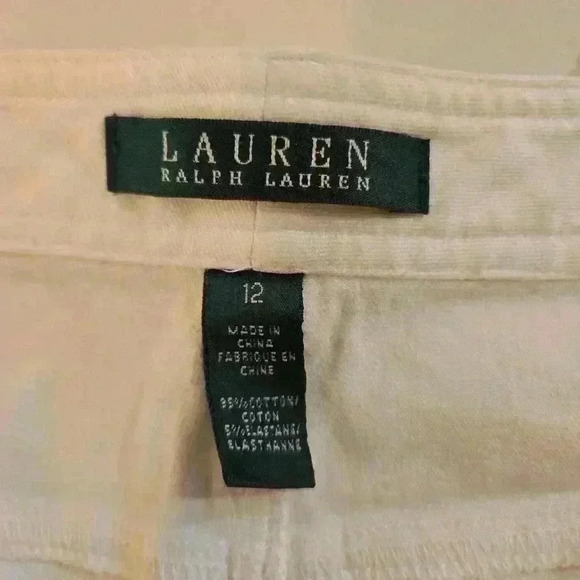 Lauren Ralph Lauren Womens Straight Leg Relaxed Stretch Jeans Cream Size 12 - Picture 10 of 11